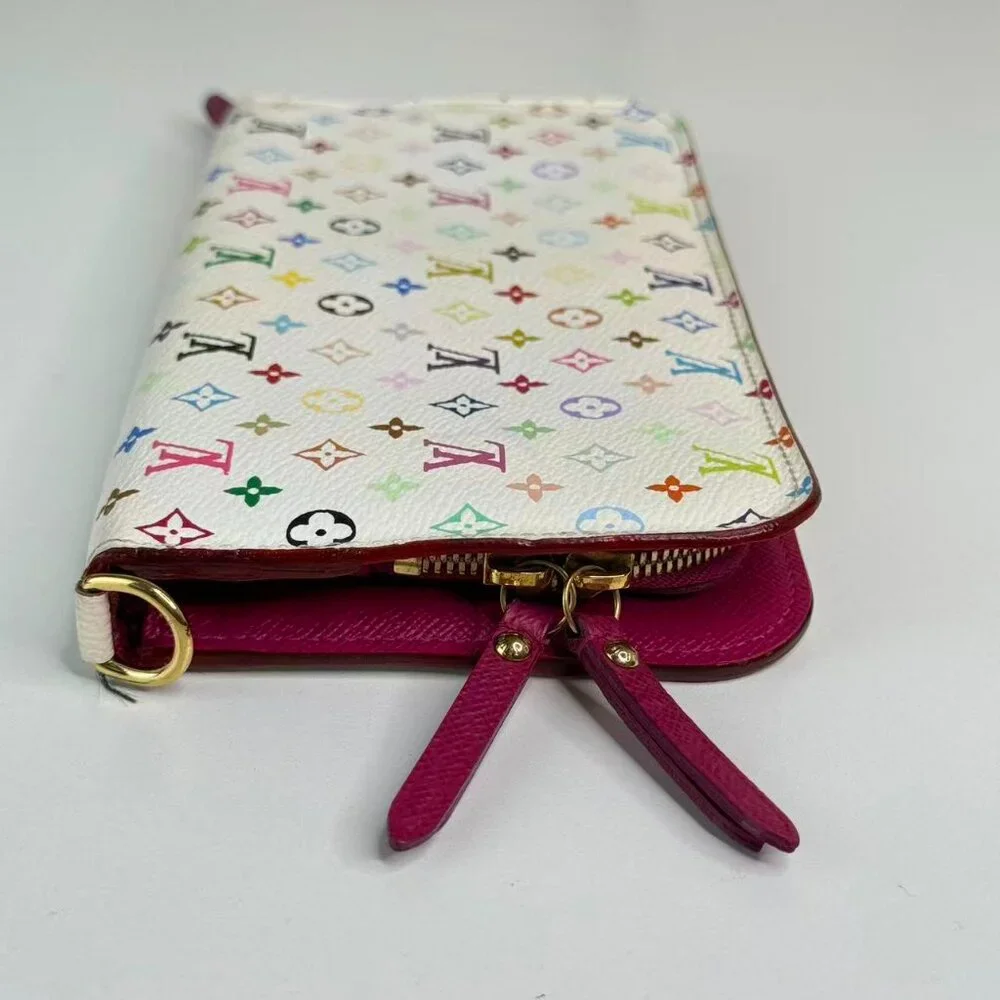 Louis Vuitton White Multicolor Wallet with Colorful Monogram Design